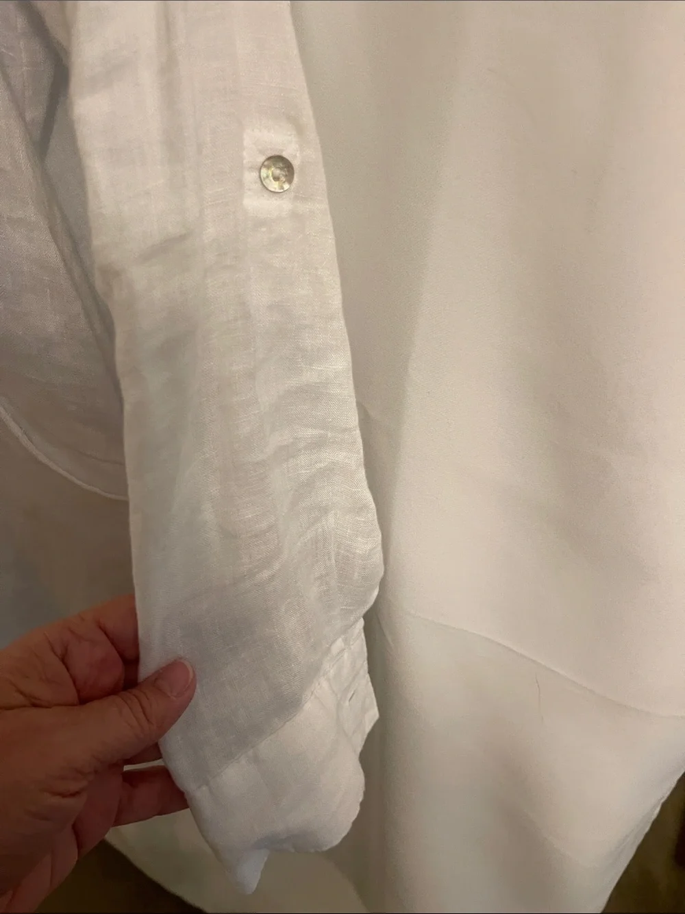 Sigrid Olsen White Linen Button-Front Tunic Blouse 1X - Picture 4 of 11